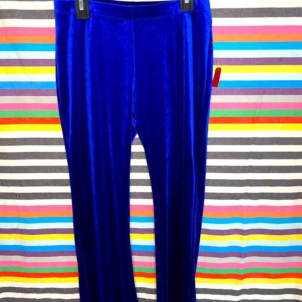 Blue Velvet Flare Pants